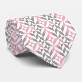 Cravate Pink Raspberry and Silver Geometric ZigZag (Roulé)