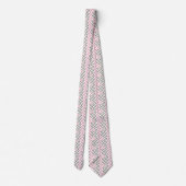 Cravate Pink Raspberry and Silver Geometric ZigZag (Dos)