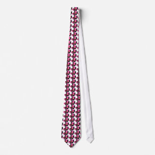 Cravate Pink Record Player Houndstooth Tie