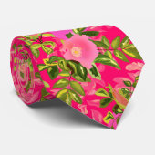 Cravate Pink rose hanche, rose rose sauvage hanche (Roulé)