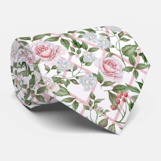 Cravate Pink Roses (Roulé)