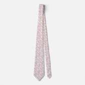 Cravate Pink & Sage Vert motif floral  (Devant)
