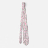 Cravate Pink & Sage Vert motif floral  (Dos)