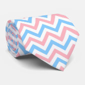 Cravate Pink, Sky Blue, White Large Chevron Zig Zag (Roulé)