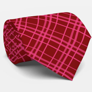 Cravate Pink Sur Maroon Rouge Tartan Plaid Design Motif