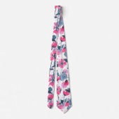 Cravate Pink Watercolor Daisies (Dos)