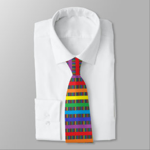 Cravate Pinstripe arc-en-ciel et arc-en-ciel rayures noir