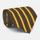 Cravate Pinstripes San Diego Brown Yellow Large Stripes (Roulé)