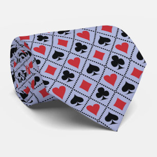 Cravate Pique, carreau, cœur & trèfle, motif de carte à jo