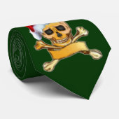 Cravate Pirate amusant crâne et os croisés Santa Hat Noël (Roulé)