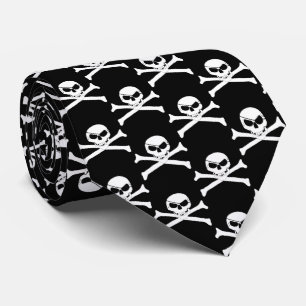 Cravate Pirate crâne et os croisés