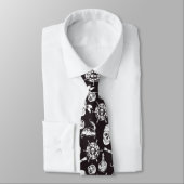 Cravate Pirate crâne noir blanc motif (Attaché)