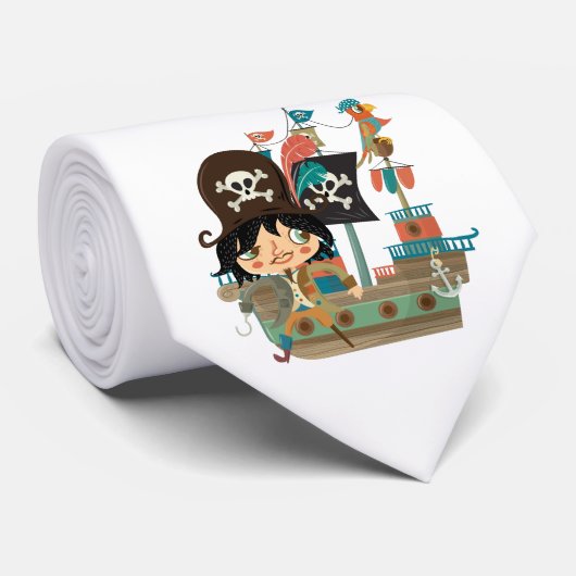 Cravate Pirate et bateau de pirate (Roulé)