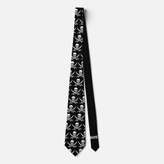 Cravate Pirate Skull and Swords, ajouter du texte, (Devant)