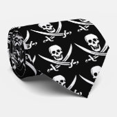 Cravate Pirate Skull and Swords, ajouter du texte, (Roulé)