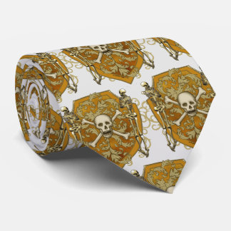 Cravate Pirate Skull Shield Family Crest nom de famille