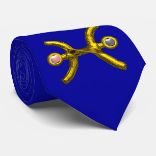 Cravate PISCES or signe d'anniversaire Zodiac, Perles, Ble
