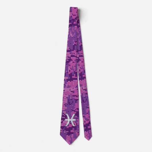 Cravate Pisces Zodiac Connexion Fuchsia Camion numérique r (Devant)