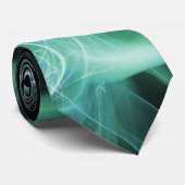 CRAVATE PISSEURS OR SIGNE ZODIAC, BLEU VERT FRACTAL SWIRLS (Roulé)