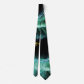 CRAVATE PISSEURS OR SIGNE ZODIAC, BLEU VERT FRACTAL SWIRLS (Dos)