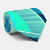 Cravate Pistes cyanes avec des gouttelettes sur arrière - (Roulé)