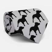 Cravate Pitbull Chien Silhouette (Roulé)
