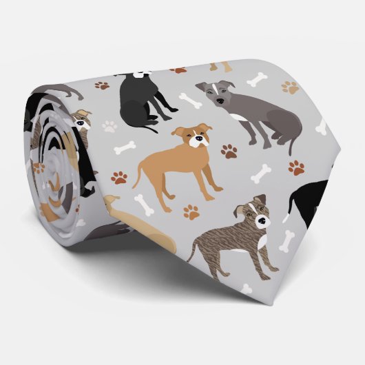 Cravate Pitbull Paws and Bones Neck Tie (Roulé)
