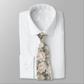 Cravate Pivoine blanche élégante (Attaché)