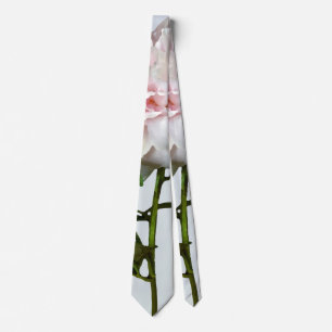 Cravate Pivoine rose pâle et bouton
