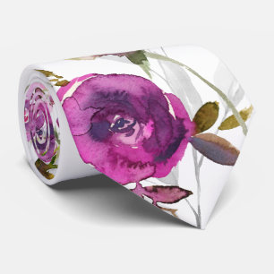 Cravate Pivoine Violette Pivoine Grise Mariage Jardin