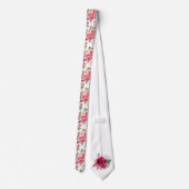 Cravate Pivoines Florales d'Été à l'Aquarelle (Dos)