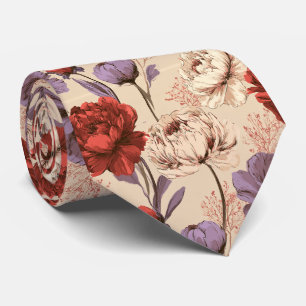 Cravate Pivoines Florales Garçons d'Honneur Mariage Campag