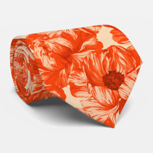 Cravate Pivoines Motif Homme Classique Mariage 