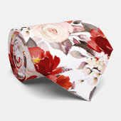 Cravate PixDezine H2 Fleurs Teinte Rouille Orange Rose (Roulé)