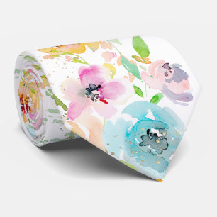 Cravate PixDezines Aquarelle Délicate Floraison Printanièr