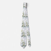 Cravate PixDezines Aquarelle Dusty Blue Gum Foliage (Devant)