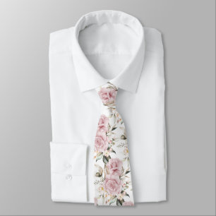Cravate PixDezines Aquarelle Dusty Roses