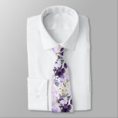 Cravate PixDezines Aquarelle Fleurs Roses violets (Attaché)