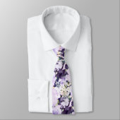 Cravate PixDezines Aquarelle Purple Roses do-it-yourself a (Attaché)