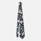 Cravate PixDezines Aquarelle Rose Crème Bleue (Dos)