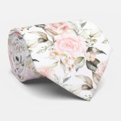 Cravate PixDezines Aquarelle Roses (Roulé)