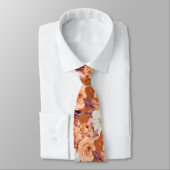 Cravate PixDezines Aquarelle Rouille Orange Roses Automne (Attaché)