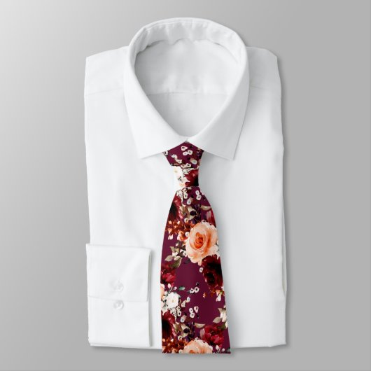 Cravate PixDezines Automne Rose n Peonies do-it-yourself A (Attaché)