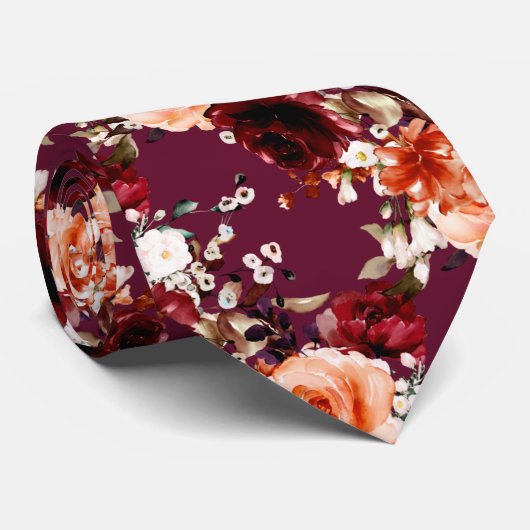 Cravate PixDezines Automne Rose n Peonies do-it-yourself A (Roulé)