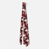 Cravate PixDezines Blush Bourgogne Navy H2 Botanique (Dos)