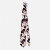 Cravate PixDezines Blush Bourgogne Navy H2 Fleurs (Devant)