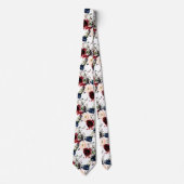 Cravate PixDezines Blush Burgundy Navy Aquarelle Fleurs (Devant)