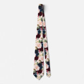 Cravate PixDezines Blush Burgundy Navy Flwrs do-it-yoursel (Devant)
