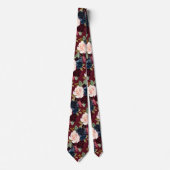 Cravate PixDezines Blush Burgundy Navy Flwrs do-it-yoursel (Devant)