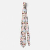Cravate PixDezines Blush Dusty Blue H2 Botanique (Devant)